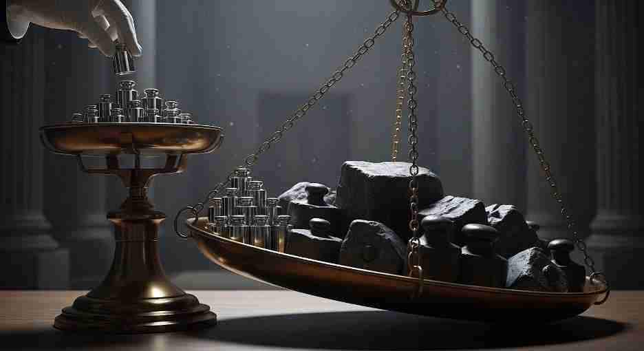 Scales of justice showing an imbalance